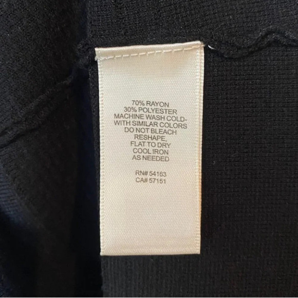 Eliza J Black Ribbed  & Perforated Long Sleeve Knit Dress - Picture 11 of 12